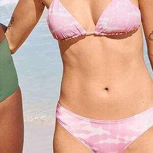 VS PINK REVERSIBLE TRIANGLE SWIM TOP & PINK REVERSIBLE MINI BIKINI SWIM …